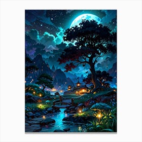 Night In The Forest 5 Canvas Print