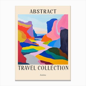 Abstract Travel Collection Poster Andorra 6 Canvas Print