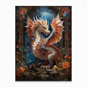 Dragon In The Night Canvas Print