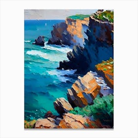 Coastal Cliffs And Rocky Shores Waterscape Impressionism 1 Canvas Print