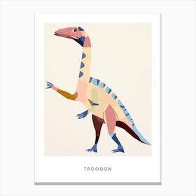 Nursery Dinosaur Art Troodon Poster Canvas Print