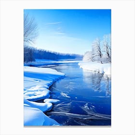 Frozen River Waterscape Photography 1 Canvas Print