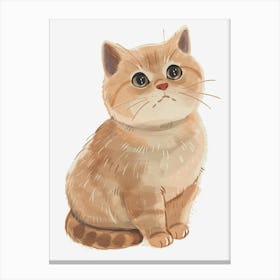 British Shorthair Cat Clipart Illustration 1 Canvas Print