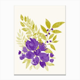 Purple Rustic Flower Bouquet 1 Canvas Print