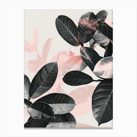 Black And Pink Leaves Canvas Print Canvas Print