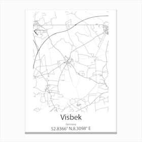 Visbek,Germany Minimalist Map Canvas Print