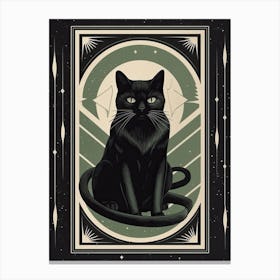 The World, Black Cat Tarot Card 3 Canvas Print