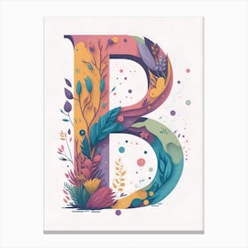 Colorful Letter B Illustration 9 Canvas Print