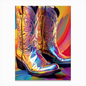 Disco Fever Rainbow Cowboy Boots 0 Canvas Print