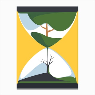 Hourglass With Tree Life Cycle Canvas Print