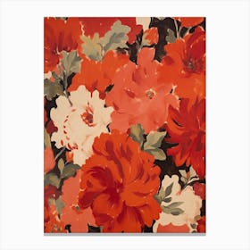 Red Flower Impressionist Painting 3 Canvas Print
