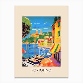 Portofino Italy 7 Vintage Travel Poster Canvas Print