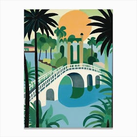 Vizcaya Bridge, Getxo, Spain, Colourful 4 Canvas Print