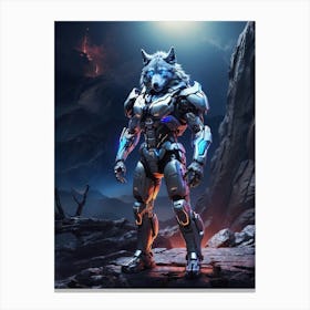 Wolf In Cyborg Body #2 Canvas Print