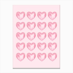 Pink Hearts Canvas Print