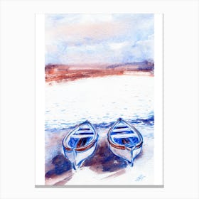 Two Boats On The Beach Canvas Print