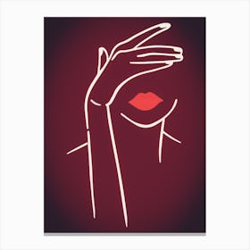 Woman Covering Her Face Canvas Print