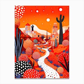 Marrakech, Illustration In The Style Of Pop Art 4 Canvas Print