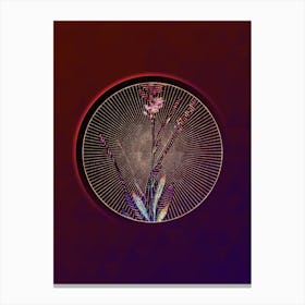 Abstract Gladiolus Junceus Mosaic Botanical Illustration n.0088 Canvas Print