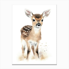 Baby Deer Watercolour Nursery 12 Canvas Print