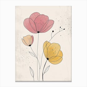 Fresno Flower Market Boho Minimalist Style Canvas Print