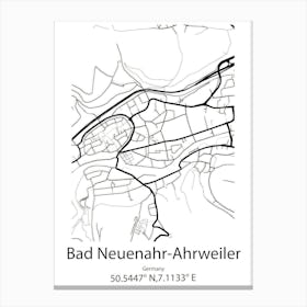 Bad Neuenahr Ahrweiler,Germany Minimalist Map Canvas Print