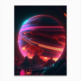 Jupiter Neon Nights Space Canvas Print