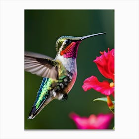 Male Ruby Throated Hummingbird-Reimagined 18 Canvas Print