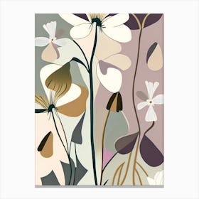 Bellflower Wildflower Modern Muted Colours Canvas Print