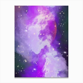 Luminescent space #2 - space neon art, nebula Canvas Print