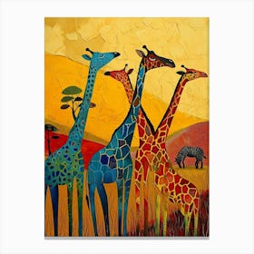 Abstract Geometric Giraffes 2 Canvas Print