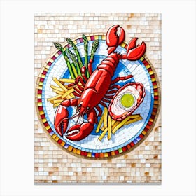 Lobster On A Plate 4 Canvas Print