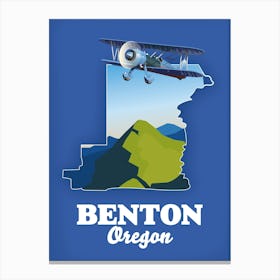 Benton Oregon Travel map Canvas Print