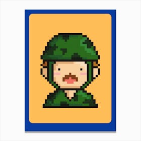 Pixel Soldier yellow Canvas Print