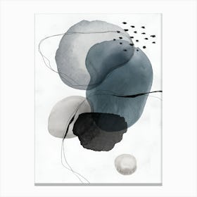 Black And White Abstract Painting Canvas Print