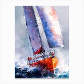 Sailboat In The Ocean 1 sport Canvas Print