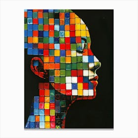 Mosaic Head Of A Woman Canvas Print