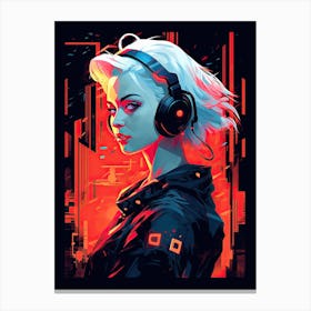 Cyborg Girl, cyberpunk Canvas Print