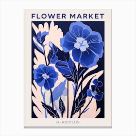 Blue Flower Market Poster Gladiolus 3 Canvas Print