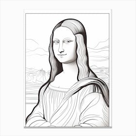 Line Art Inspired By The Mona Lisa 2 Canvas Print