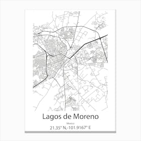 Lagos,Greece Minimalist Map Canvas Print