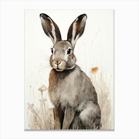 Hare and Long Grass Canvas Print