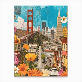 San Francisco   Retro Collage Style 1 Canvas Print