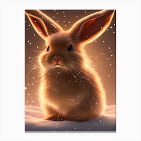 Bunny In The Snow 1 Canvas Print