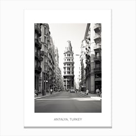 Poster Of Barcelona, Spain, Photography In Black And White 4 Canvas Print