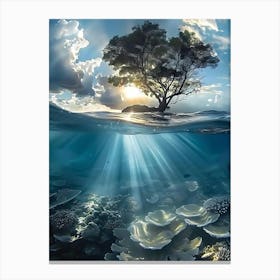 Tree In The Water 1 Canvas Print