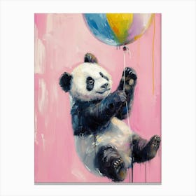 Cute Giant Panda 2 With Balloon Canvas Print