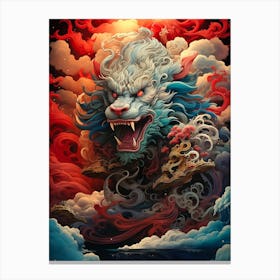 Dragon On Clouds Canvas Print