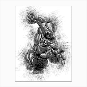 Hulk Marvel Sketch Pencil Canvas Print