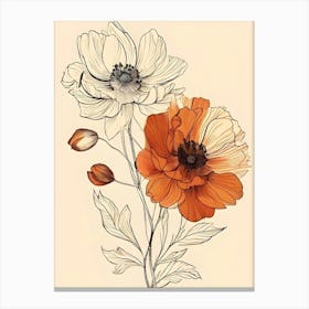 Two Poppy Flowers Canvas Print